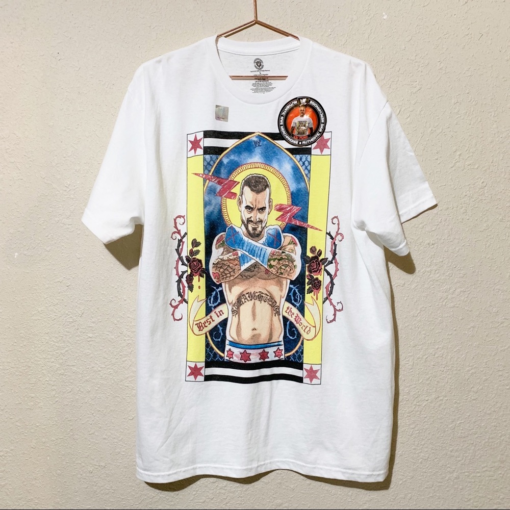 WWE CM Punk graphic print T-shirt L